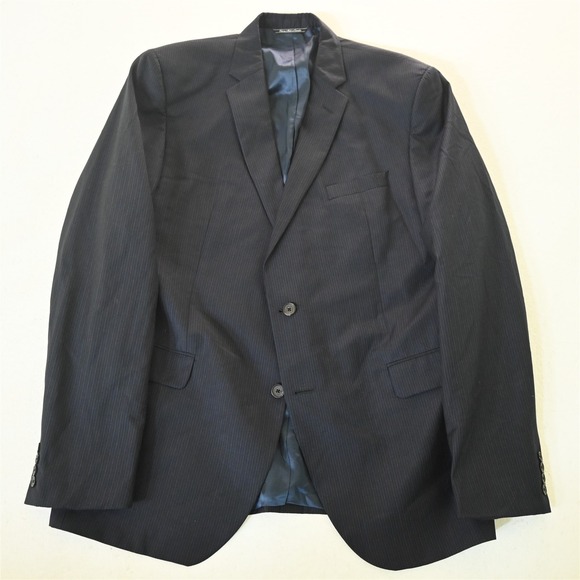 Neiman Marcus Other - Neiman Marcus 46R Blue Striped 100% Wool‎ Sable Blazer Suit Jacket Sport Coat